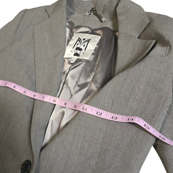 Milly size 2 xs wool grey blazer single button - Picture 7 of 10
